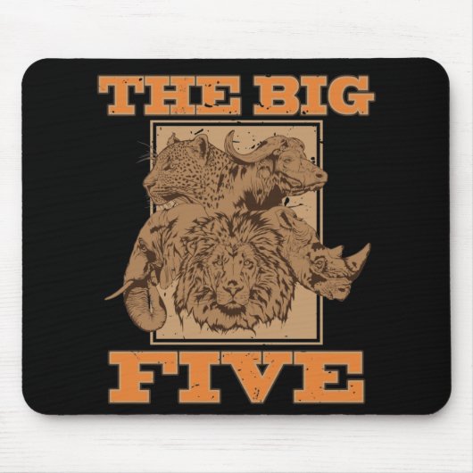 Grote vijf van Afrika Muismat (Voorkant)