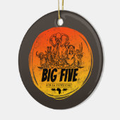 Grote Vijf van Afrika Safari Olifant, Leeuw Keramisch Ornament (Links)