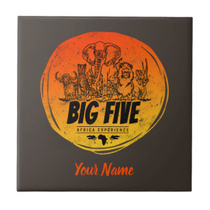 Grote Vijf van Afrika Safari Olifant, Leeuw Tegeltje