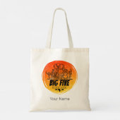 Grote Vijf van Afrika Safari Olifant, Leeuw Tote Bag (Achterkant)