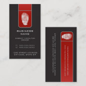 Grote Vingerafdruk Rood & Grijs Tech Visitekaartje (Voorkant / Achterkant)