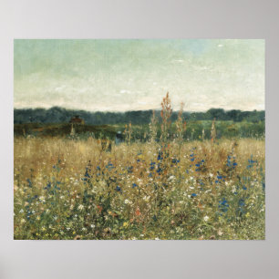 Grote Vintage Botanische Bloemige Gebladerte Groen Poster