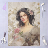 Grote Vintage Geïnspireerd Victoriaans Era Lady & Tissuepapier (Craft)