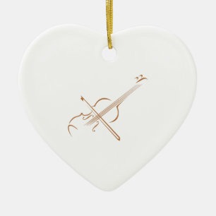 GROTE VIOLIN KERAMISCH ORNAMENT