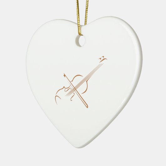 GROTE VIOLIN KERAMISCH ORNAMENT (Links)