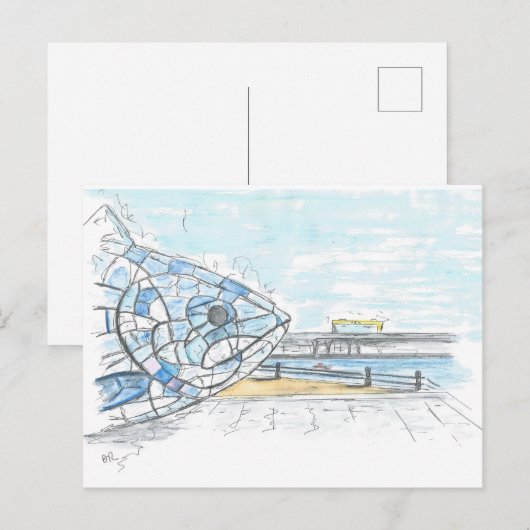 Grote vis Belfast Briefkaart (Voorkant / Achterkant)