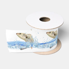Grote vis Creëer een waterplons Satijnen Lint