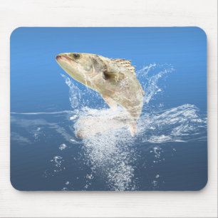 grote vis die uit het water springt muismat