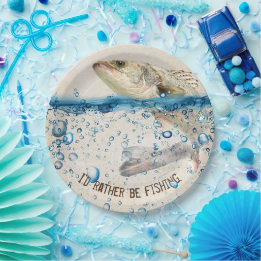 grote vis die uit het water springt papieren bordje (Feest)