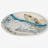 grote vis die uit het water springt papieren bordje (Gekanteld)