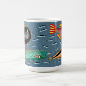 Grote vis eet de kleine vis koffiemok (Center)