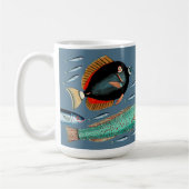 Grote vis eet de kleine vis koffiemok (Links)