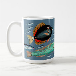 Grote vis eet de kleine vis koffiemok