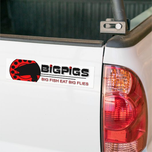 Grote vis eet grote vliegen bumpersticker (Op Truck)