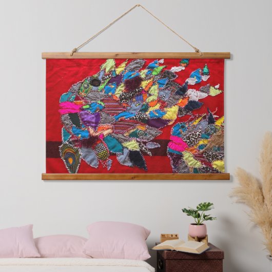 Grote vis hangend wandkleed (Slaapkamer)