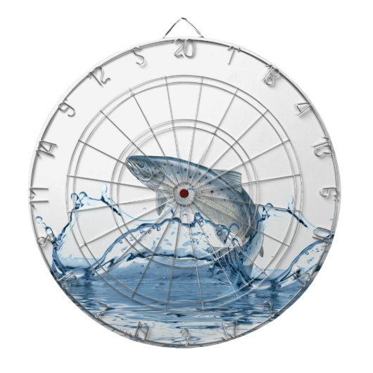 Grote vis in blauw water dartbord (Voorkant)