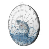 Grote vis in blauw water dartbord (Voorkant Rechts)
