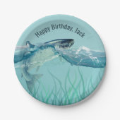 Grote vis in het water papieren bordje (Voorkant)