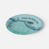 Grote vis in het water papieren bordje (Gekanteld)