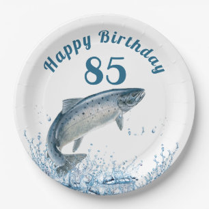 Grote vis in water 85th Birthday Party Paper Bord