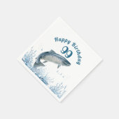 Grote vis in water 99e verjaardag servet (Hoek)