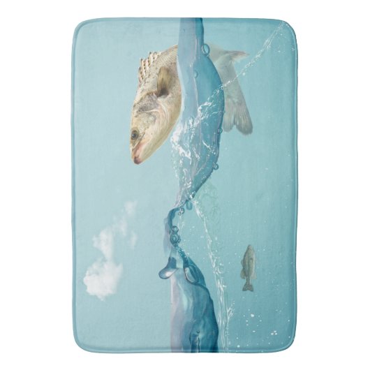 Grote vis in water badmat (Voorkant Verticaal)