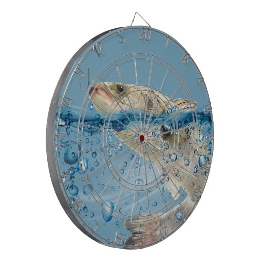 Grote vis in water dartbord (Voorkant Links)