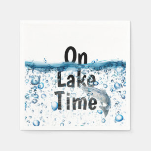 Grote vis in water met bubbels servet