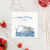 Grote vis in water verjaardagsfeestje servet (Insitu)