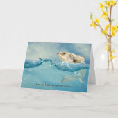 Grote vis in water voor Vaderdag Kaart (Gele Bloem)