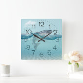 Grote vis in waterplein vierkante klok (Huis)