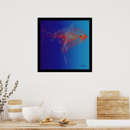 Grote vis, kleine vis poster (Keuken)