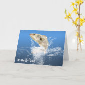 Grote vis mijlpaal verjaardag kaart (Gele Bloem)