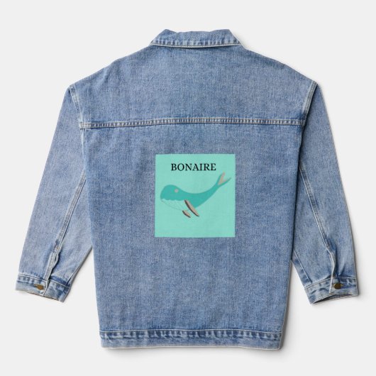 Grote vis op Bonaire Denim Jacket (Achterkant)