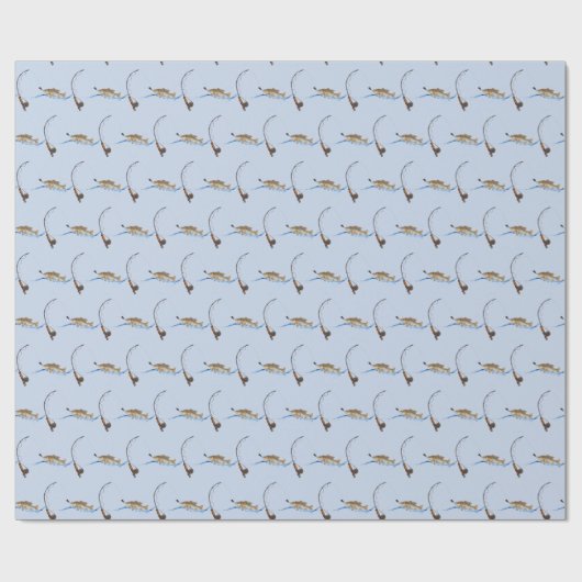 grote vis op de lijn cadeaupapier (Vlak)