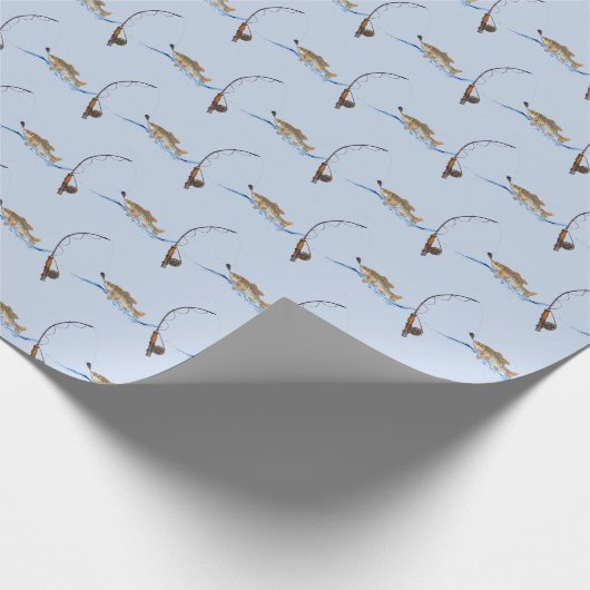 grote vis op de lijn cadeaupapier (Hoek)