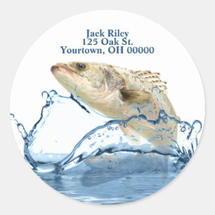 Grote vis uit het water ronde sticker