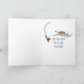 Grote vis verjaardag voor visser kaart (Binnen)