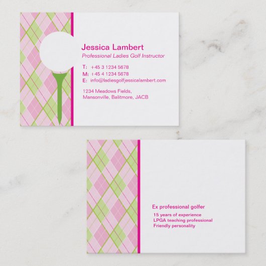 Grote visitekaartjes voor golfgolfopleiders (Voorkant / Achterkant)