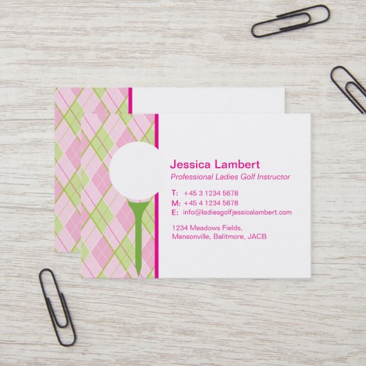 Grote visitekaartjes voor golfgolfopleiders (Voorkant / Achterkant in situ)