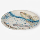 grote vissen die uit het water springen papieren bordje (Gekanteld)