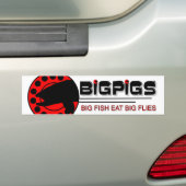 Grote vissen eten grote vliegen bumpersticker (Op auto)