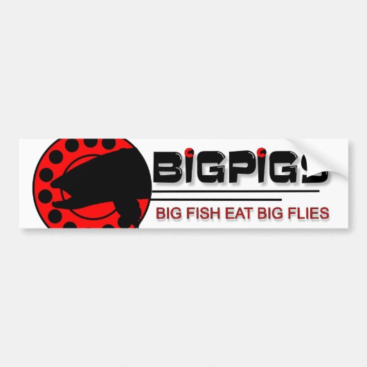 Grote vissen eten grote vliegen bumpersticker (Voorkant)