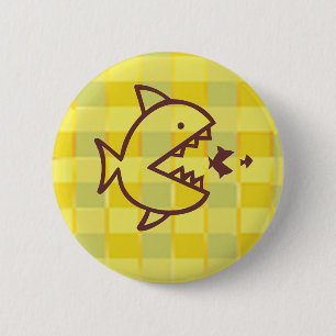 Grote vissen kleine vissen - Besnoeiing van de con Ronde Button 5,7 Cm