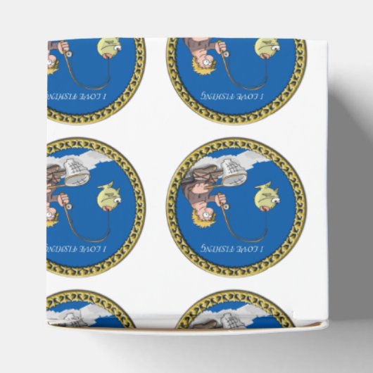 Grote visser die op het ijs vist bedankdoosjes (Bovenkant)