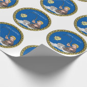 Grote visser die op het ijs vist cadeaupapier (Hoek)