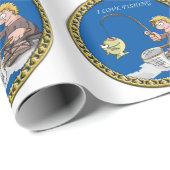 Grote visser die op het ijs vist cadeaupapier (Rol Hoek)