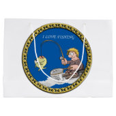 Grote visser die op het ijs vist groot cadeauzakje (Achterkant)