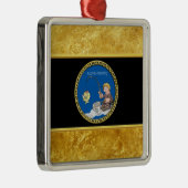 Grote visser die op het ijs vist metalen ornament (Rechts)