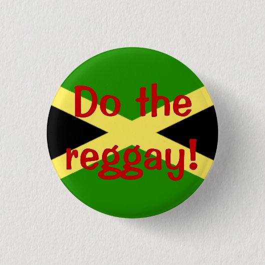 Grote vlag, doe de reggay! ronde button 3,2 cm (Voorkant)